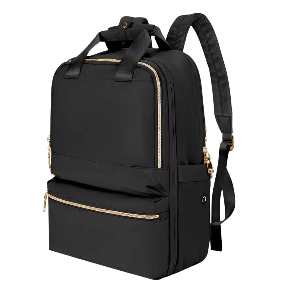 Elegancki plecak damski 40x30x20 Wizz Air z ozdobnymi zamkami.