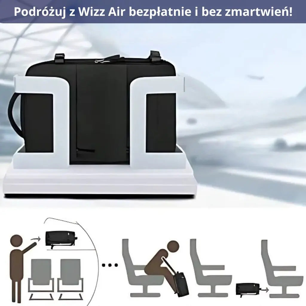 Plecak podróżny do samolotu czarny Wizz Air kompatybilny z laptopami 15.6 cala